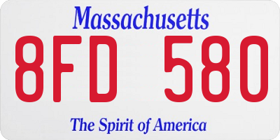 MA license plate 8FD580