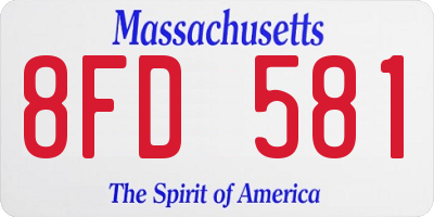 MA license plate 8FD581