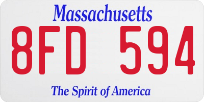 MA license plate 8FD594
