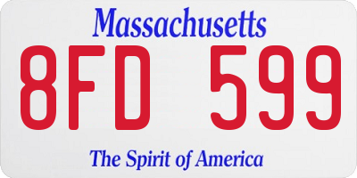 MA license plate 8FD599