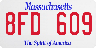 MA license plate 8FD609