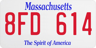 MA license plate 8FD614