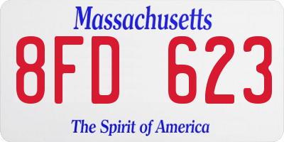 MA license plate 8FD623