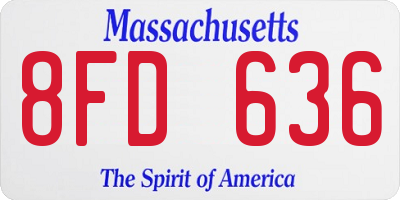 MA license plate 8FD636