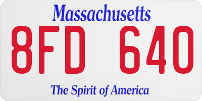 MA license plate 8FD640