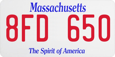 MA license plate 8FD650
