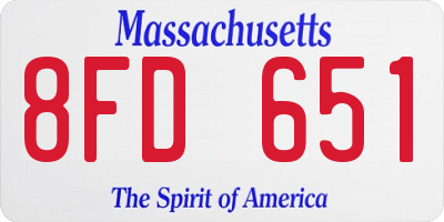 MA license plate 8FD651