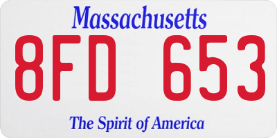 MA license plate 8FD653