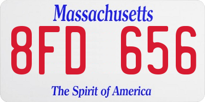 MA license plate 8FD656