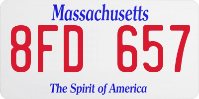 MA license plate 8FD657