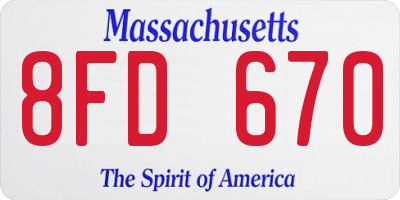 MA license plate 8FD670