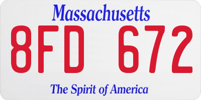 MA license plate 8FD672
