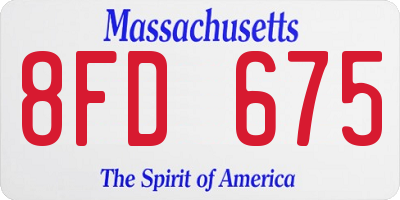 MA license plate 8FD675