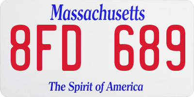 MA license plate 8FD689