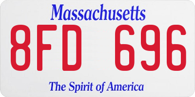 MA license plate 8FD696
