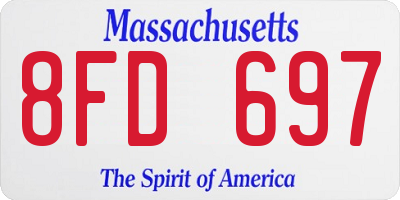 MA license plate 8FD697