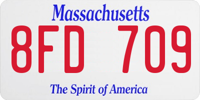 MA license plate 8FD709