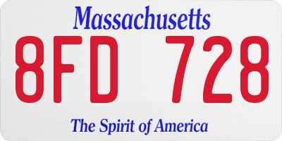 MA license plate 8FD728