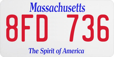 MA license plate 8FD736