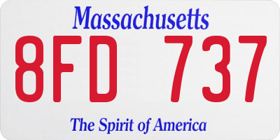 MA license plate 8FD737