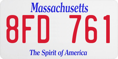 MA license plate 8FD761