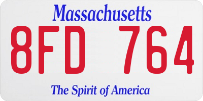 MA license plate 8FD764