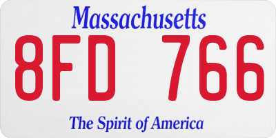 MA license plate 8FD766