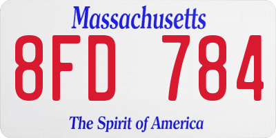MA license plate 8FD784