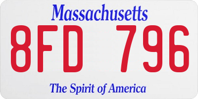 MA license plate 8FD796