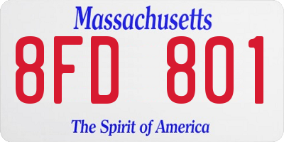 MA license plate 8FD801