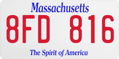 MA license plate 8FD816