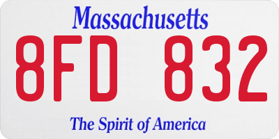 MA license plate 8FD832