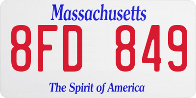 MA license plate 8FD849