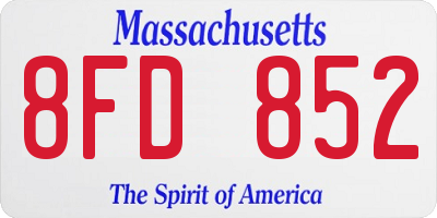 MA license plate 8FD852