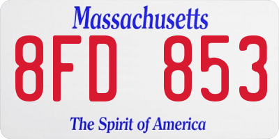 MA license plate 8FD853