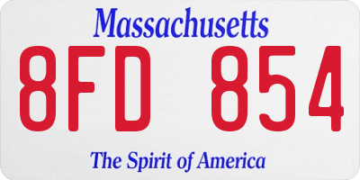 MA license plate 8FD854