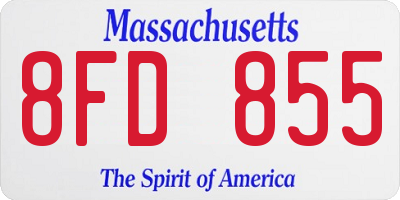 MA license plate 8FD855