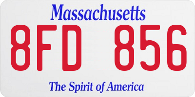 MA license plate 8FD856