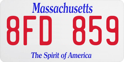 MA license plate 8FD859