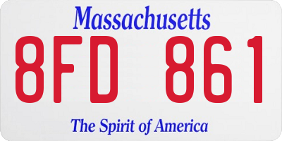 MA license plate 8FD861