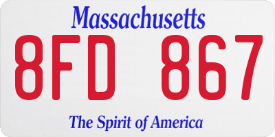 MA license plate 8FD867