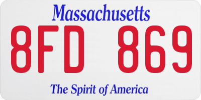 MA license plate 8FD869