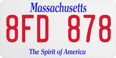 MA license plate 8FD878