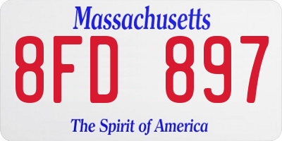 MA license plate 8FD897
