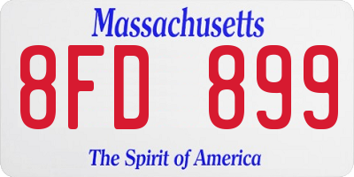 MA license plate 8FD899