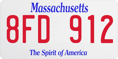 MA license plate 8FD912