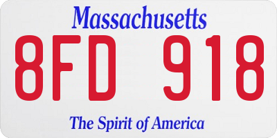 MA license plate 8FD918