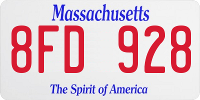 MA license plate 8FD928