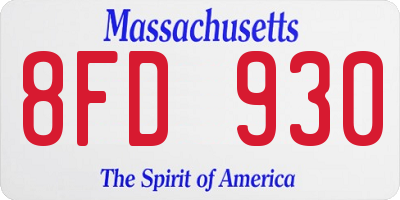 MA license plate 8FD930