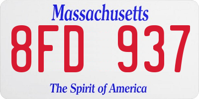 MA license plate 8FD937